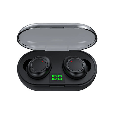 QTOCIO Wireless Earbuds Mini Ear Buds 5.3 Bluetooth Headsets Light-Weight Earphones with Microphone & Charging Case Display