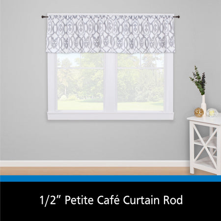 48-84 In. Cedric Adjustable Petite Cafe Curtain Rod, 1/2 In. Diameter, Black