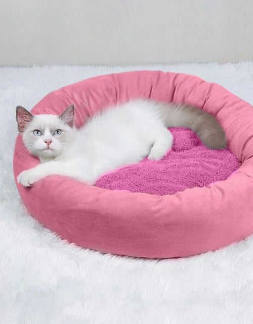 Load image into Gallery viewer, Calming Dog Beds with Pillow for Small Medium Dogs and Cats, round Dog Cuddler Cozy Bed, Washable Fluffy Plush Pet Bed Thickened Dog Kennel Mat for Puppy Sleeping
