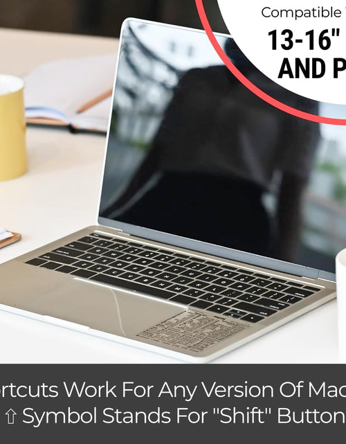 Load image into Gallery viewer, Mac OS (Monterey/Big Sur/Catalina/Mojave) Keyboard Shortcuts, M1+Intel, Clear Vinyl Sticker, Compatible with 13-16-Inch Macbook Air/Pro
