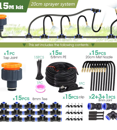 DIY 30M-5M Universal Sprayer Kit – Patio Misting & Cooling System for Garden Irrigation