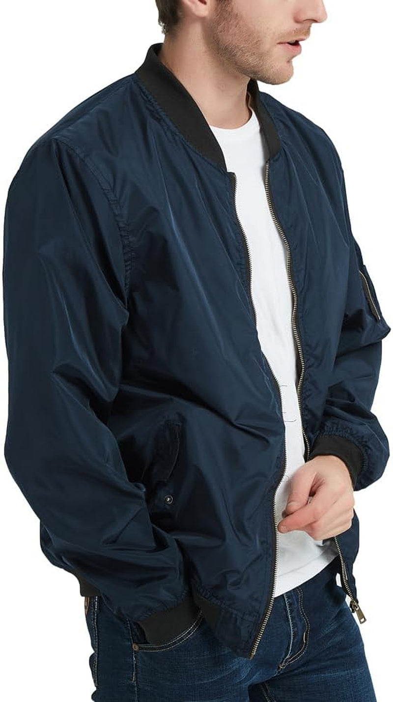Men'S Bomber Jacket Lightweight Causal Jackets Slim Fit Varsity Jacket Softshell Windbreaker