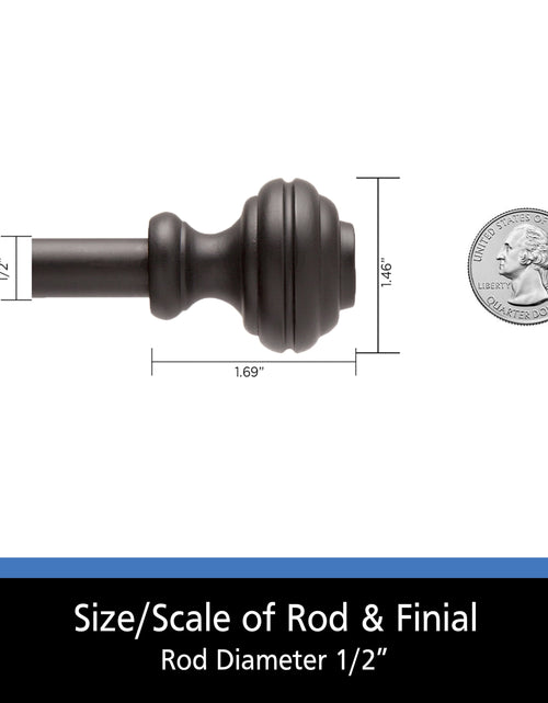 Load image into Gallery viewer, 48-84 In. Cedric Adjustable Petite Cafe Curtain Rod, 1/2 In. Diameter, Black
