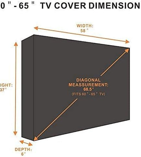 Outdoor TV Cover 60 to 65 Inches, Waterproof and Weatherproof, Fits up to 58''W X 37''H for outside Flat Screen TV