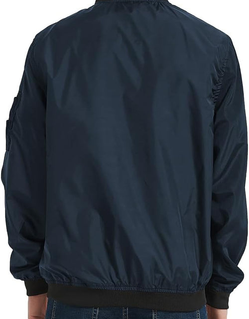 Load image into Gallery viewer, Men&#39;S Bomber Jacket Lightweight Causal Jackets Slim Fit Varsity Jacket Softshell Windbreaker
