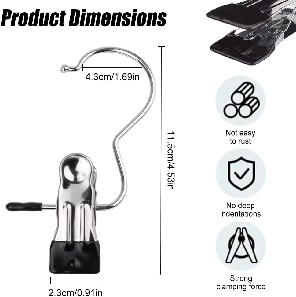 Spacesaver 360° Rotating Boot Hanger – Portable & Space-Saving Stainless Steel Clip for Closet & Travel