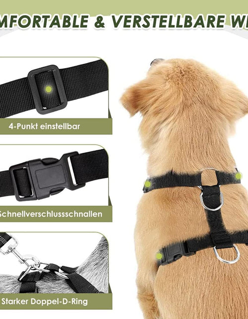 Load image into Gallery viewer, Dog Safety Vest Harness with Seatbelt, Dog Car Harness Seat Belt Adjustable Pet Harnesses Double Breathable Mesh Fabric with Car Vehicle Connector Strap for Dog
