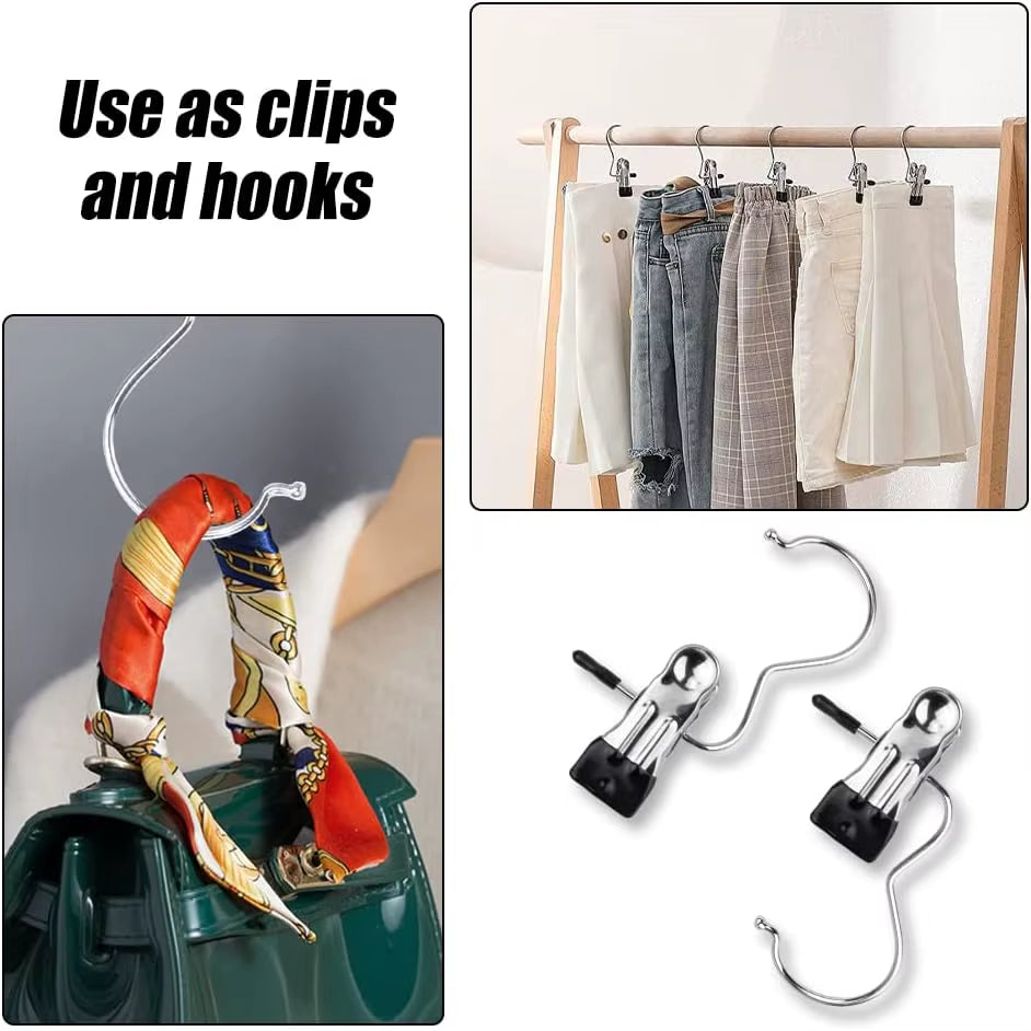 Spacesaver 360° Rotating Boot Hanger – Portable & Space-Saving Stainless Steel Clip for Closet & Travel