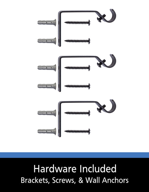 Load image into Gallery viewer, 48-84 In. Cedric Adjustable Petite Cafe Curtain Rod, 1/2 In. Diameter, Black
