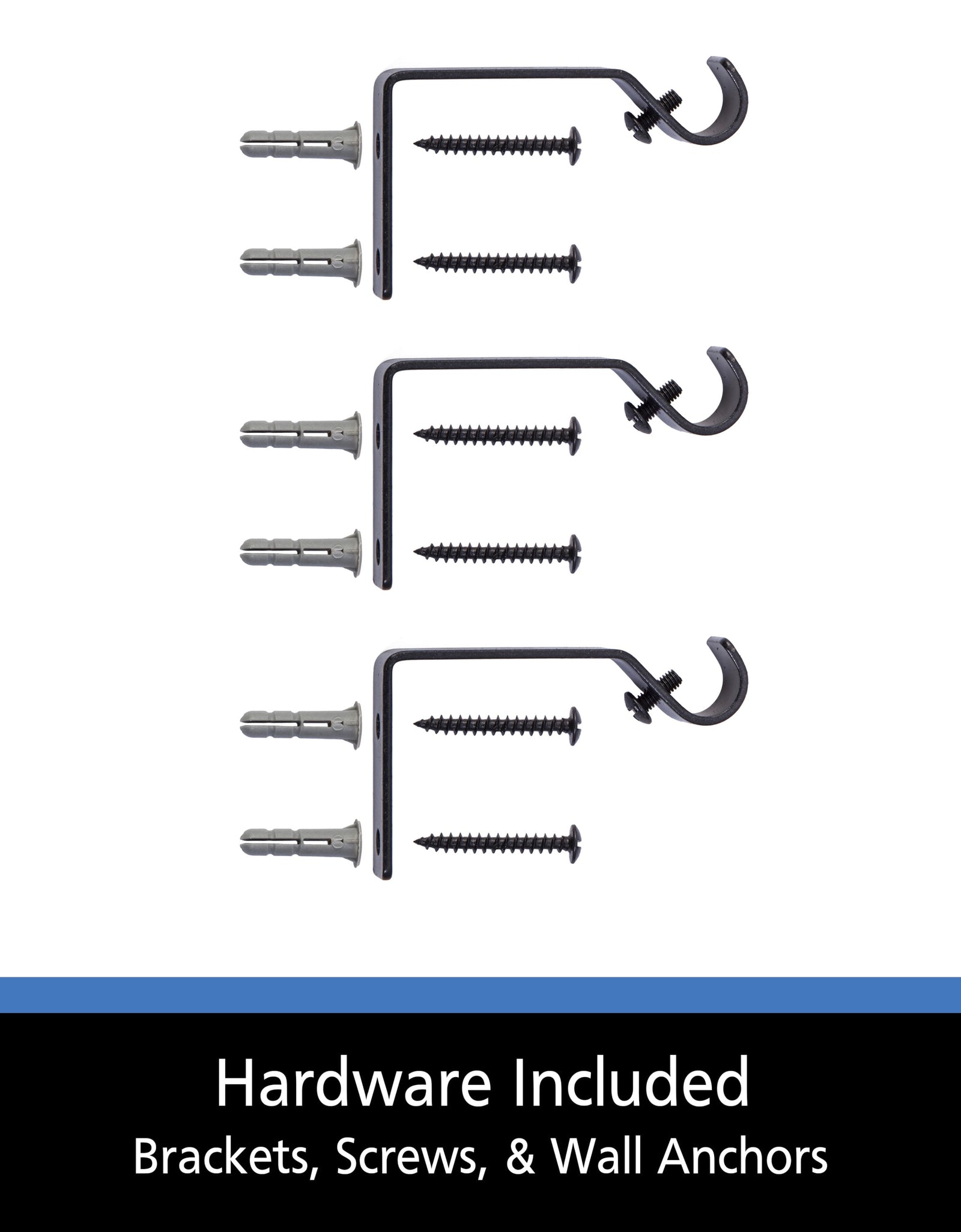 48-84 In. Cedric Adjustable Petite Cafe Curtain Rod, 1/2 In. Diameter, Black