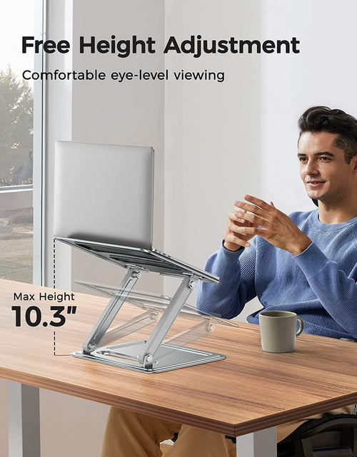 Load image into Gallery viewer, Adjustable Laptop Stand, Portable Riser for 17.3Inch Laptops, Adjustment for Desk, Holds up to 17.6Lbs Notebook - Sliver
