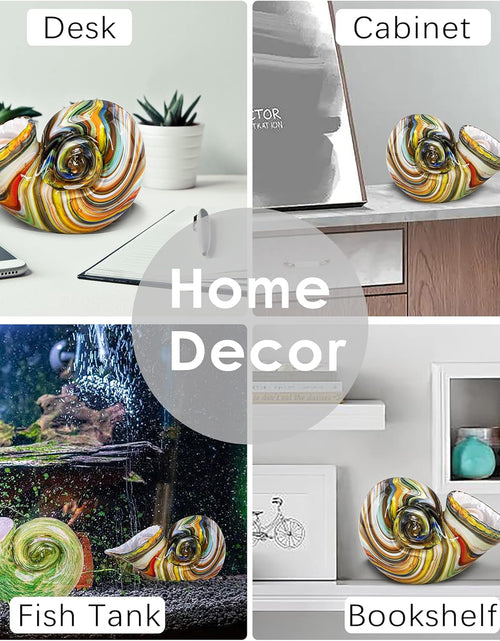 Load image into Gallery viewer, Glass Nautilus Conch, Hand Blown Seashell Art Glass Figurines, Multicolor Glass Sculpture Beautiful Glass Home Decor, Crystal Glass Paperweight
