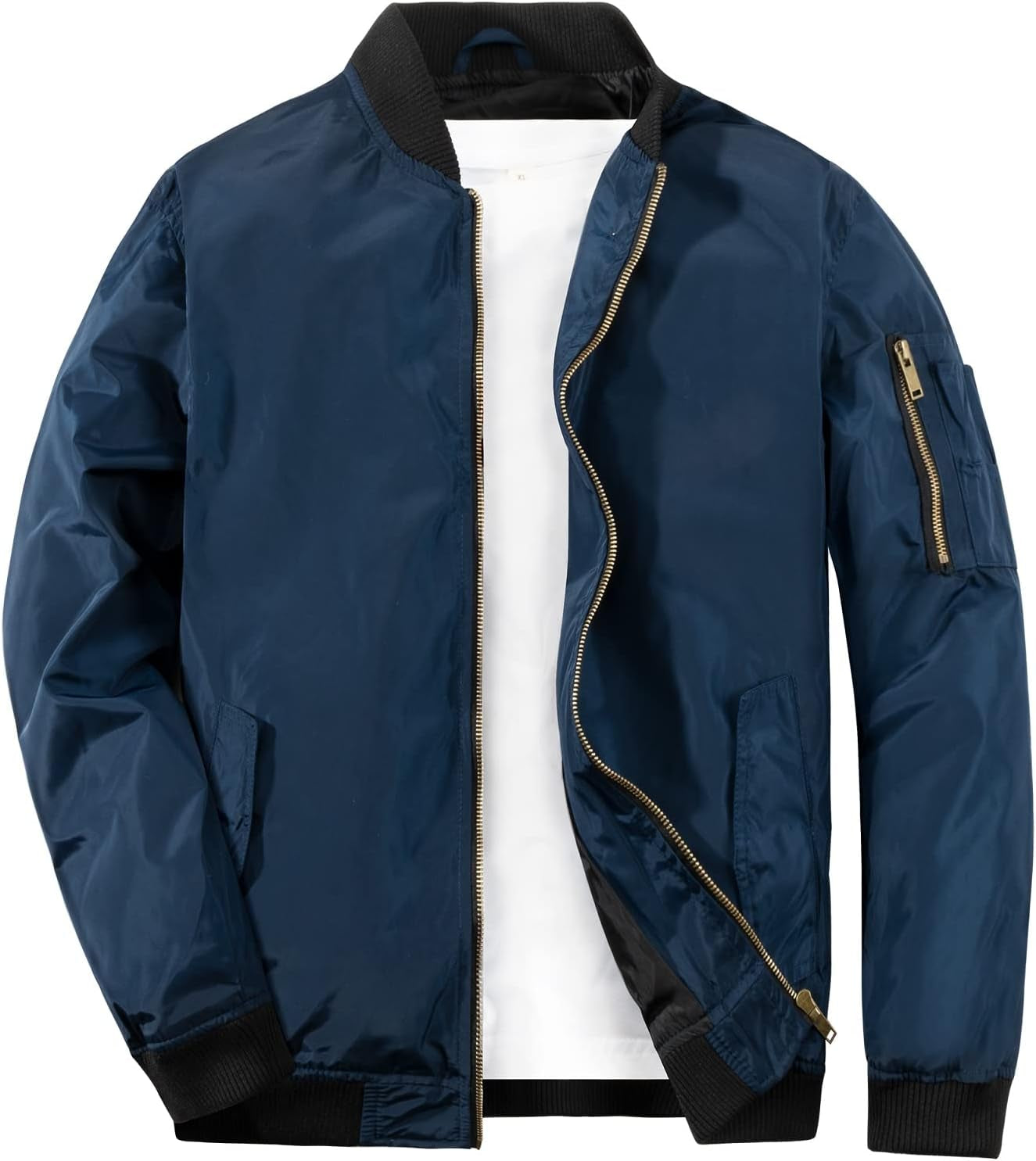 Men'S Bomber Jacket Lightweight Causal Jackets Slim Fit Varsity Jacket Softshell Windbreaker