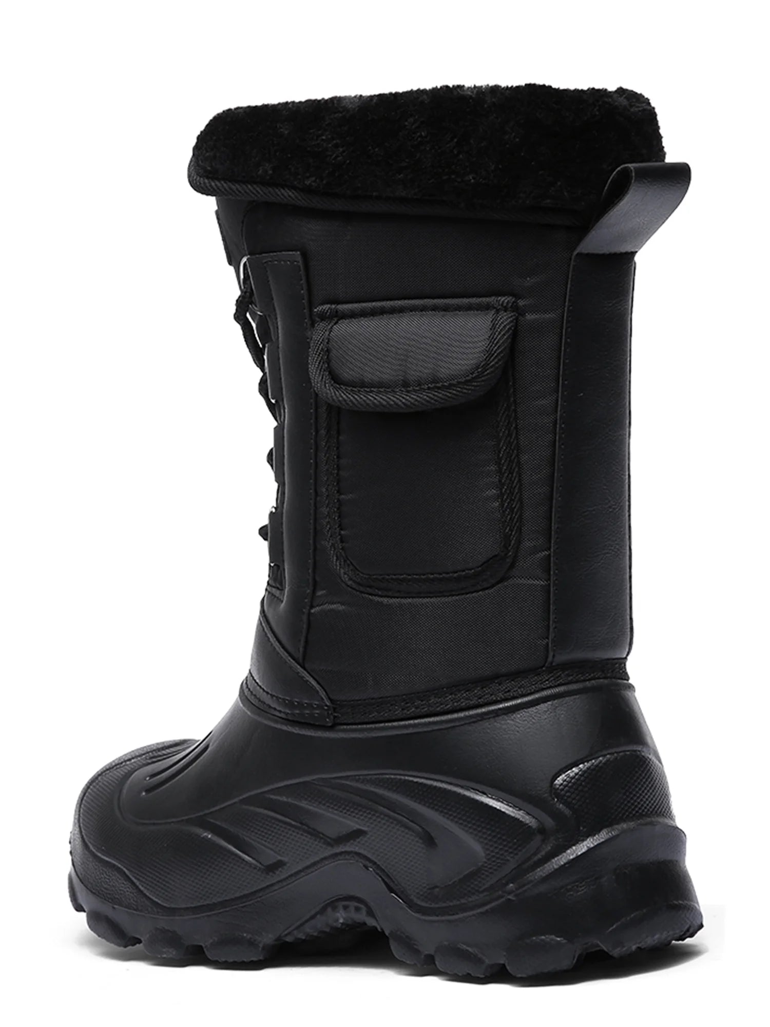 Men'S Snow Boot Waterproof Warm Faux Fur Lined Rain Booties Outdoor Shoes