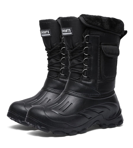 Men'S Snow Boot Waterproof Warm Faux Fur Lined Rain Booties Outdoor Shoes