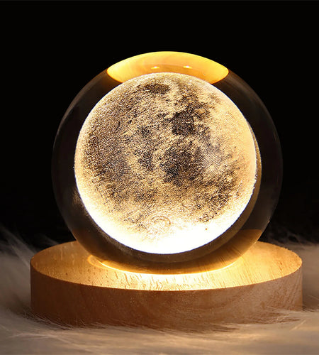 Crystal Ball Night Lights Glowing Planet Galaxy Astronaut 3D Moon Table Lamp USB Atmosphere Lamp Tabletop Decorations Kid Gifts
