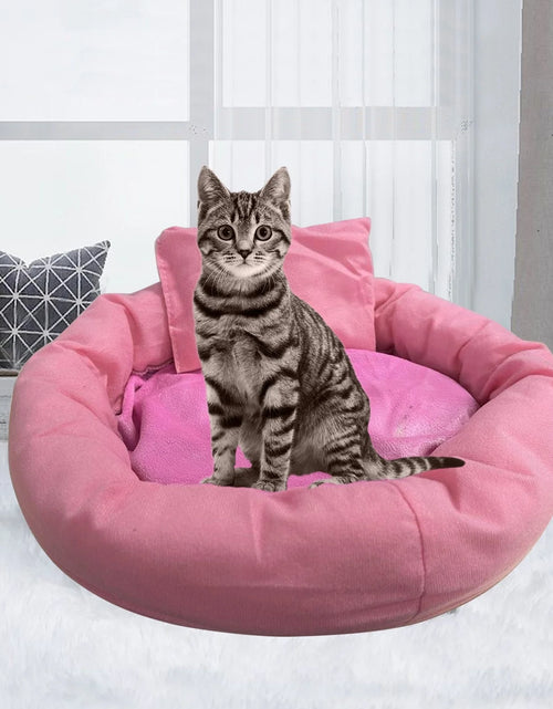 Load image into Gallery viewer, Calming Dog Beds with Pillow for Small Medium Dogs and Cats, round Dog Cuddler Cozy Bed, Washable Fluffy Plush Pet Bed Thickened Dog Kennel Mat for Puppy Sleeping
